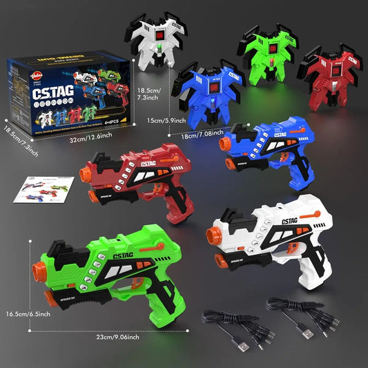 VATOS Rechargeable Laser Tag Guns 4 Sets With Vests