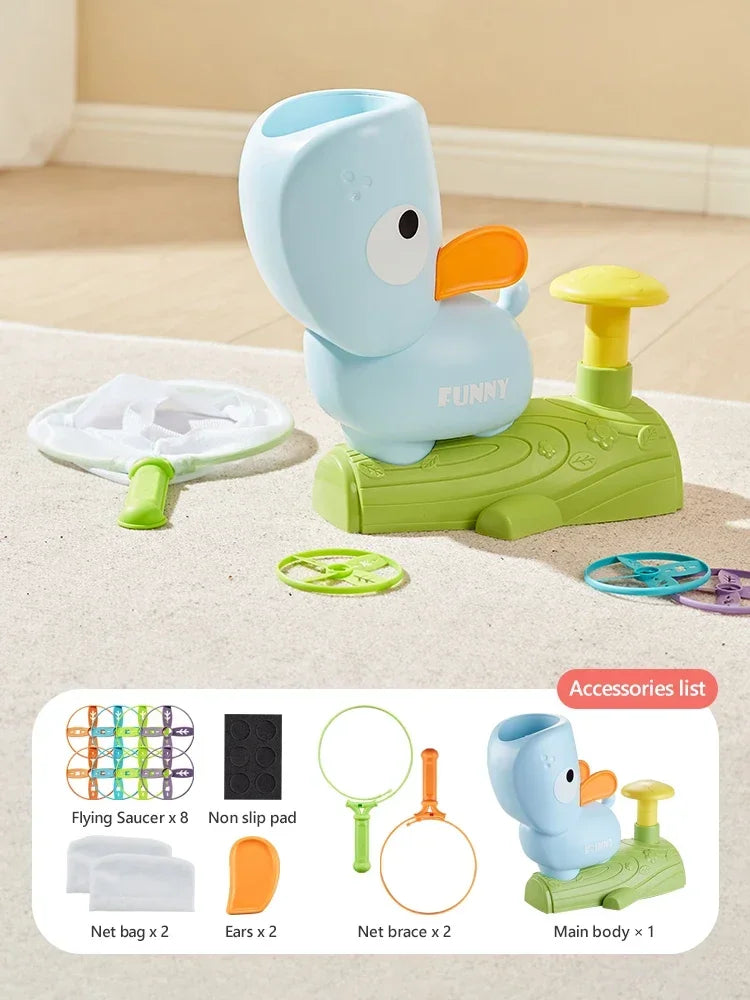 CONUSEACN Air Launcher Flying Disc Toy Outdoor Kids Play