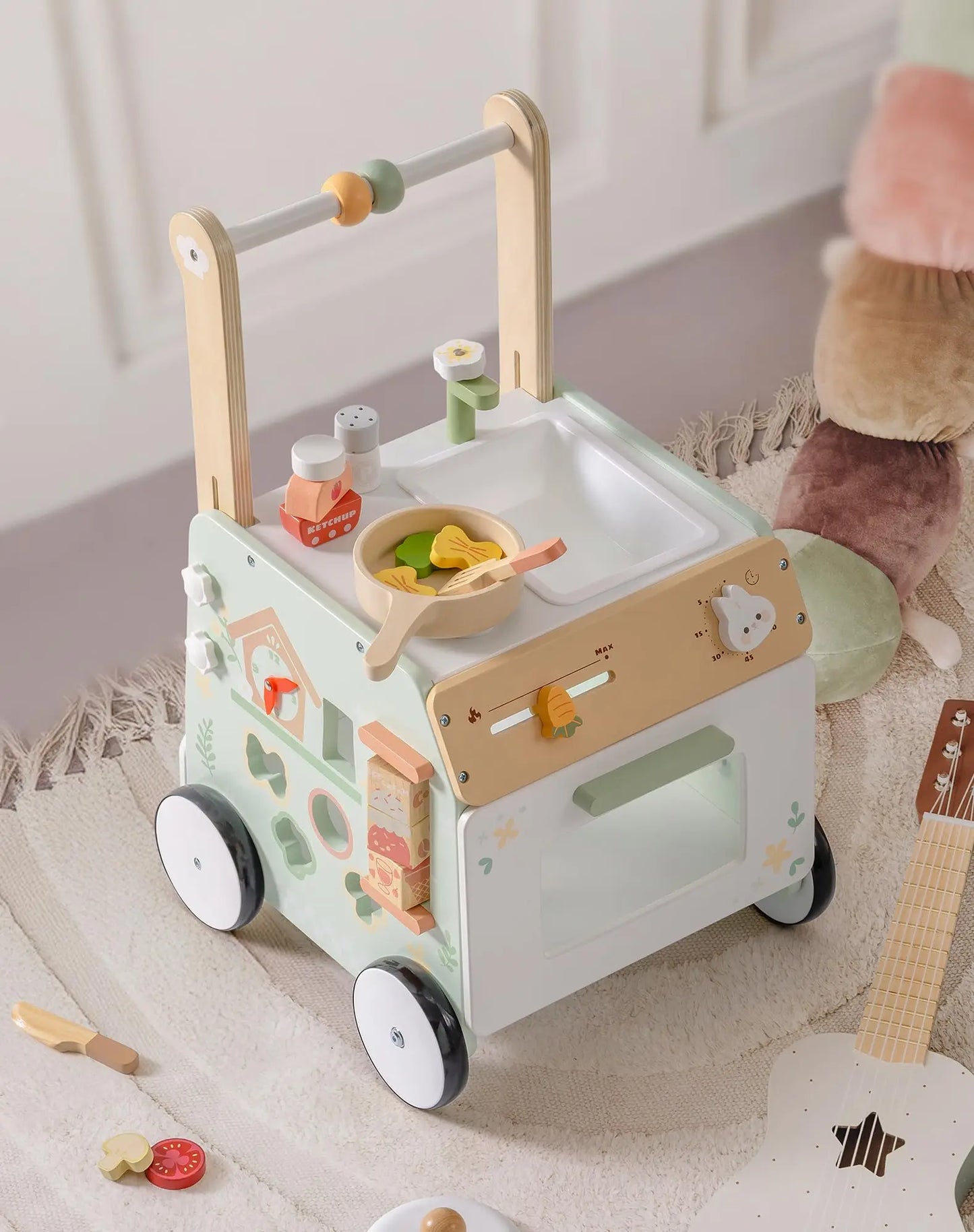 Robotime Wooden Push Walker For Baby Learning To Walk Montessori