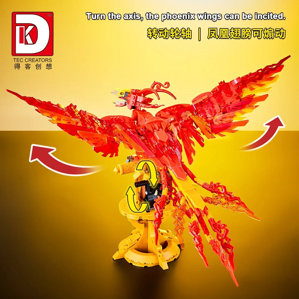 Barweer 938Pcs Magic Phoenix Fire Bird Building Blocks Set
