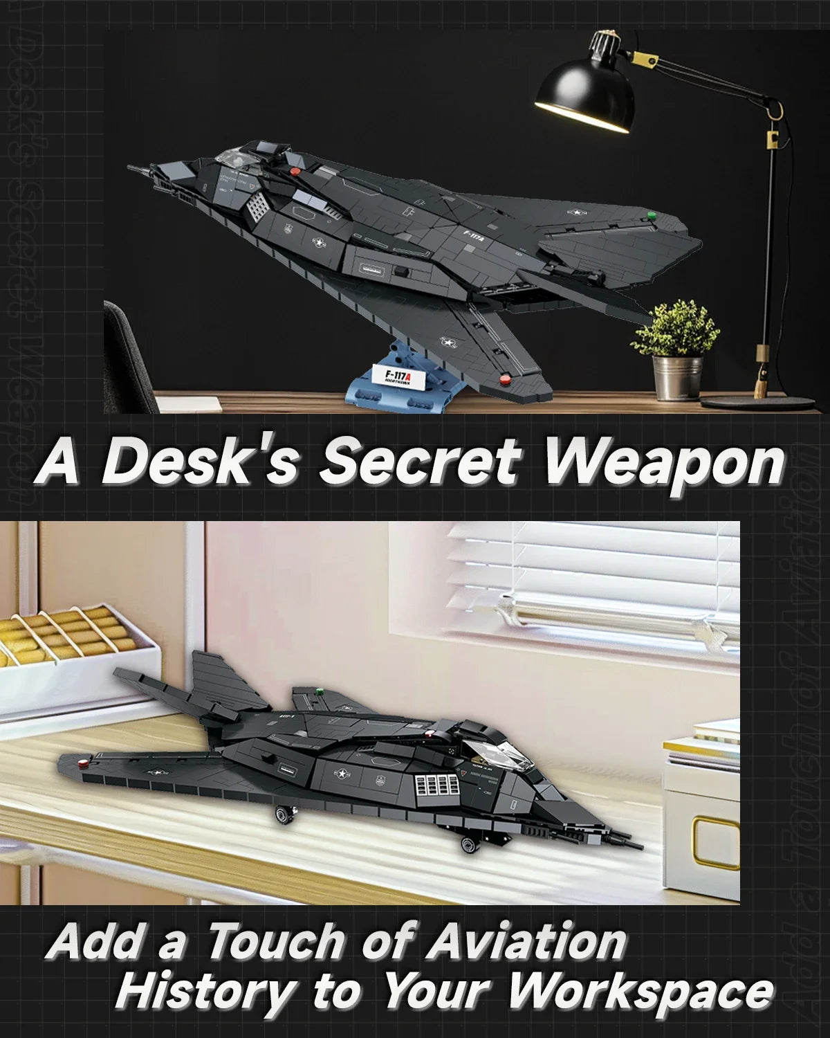 AMAZINGBLOKSCE F117 Building Blocks Stealth Aircraft
