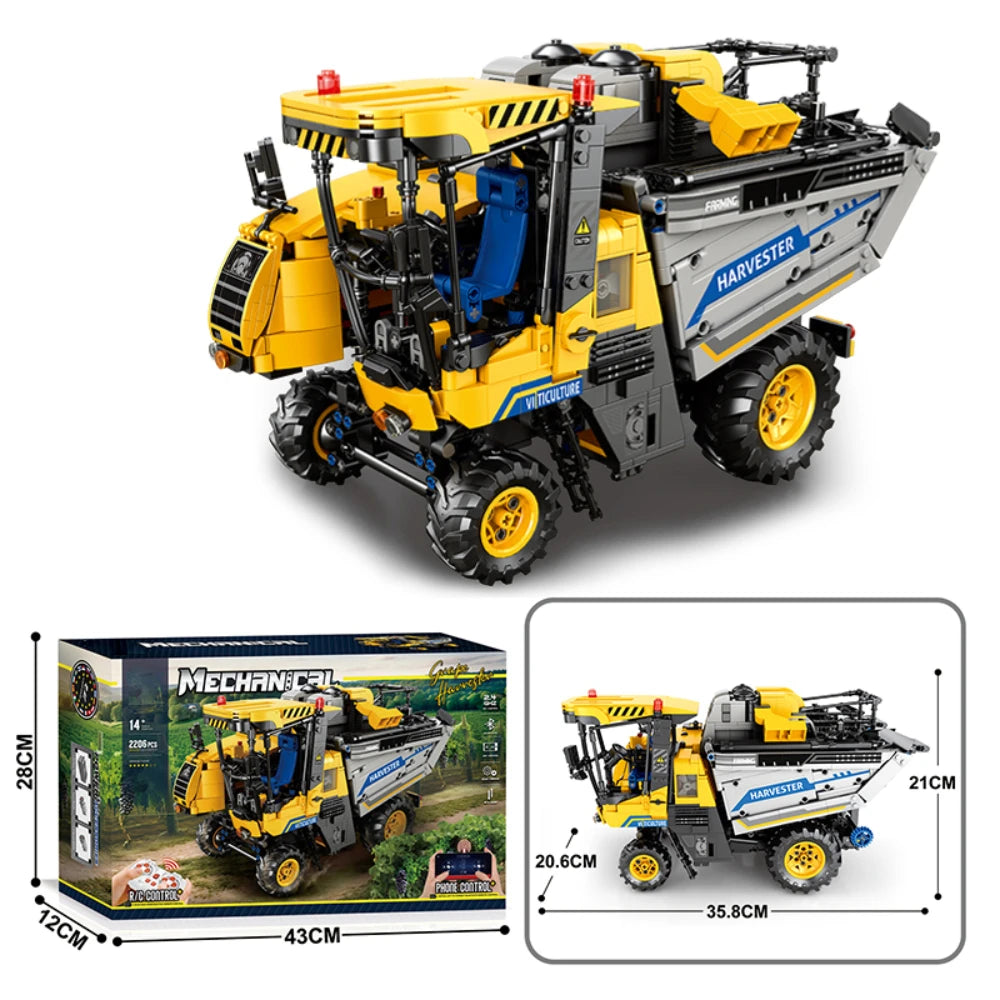 TENHORSE Grape Harvester Building Blocks Remote Control Toy
