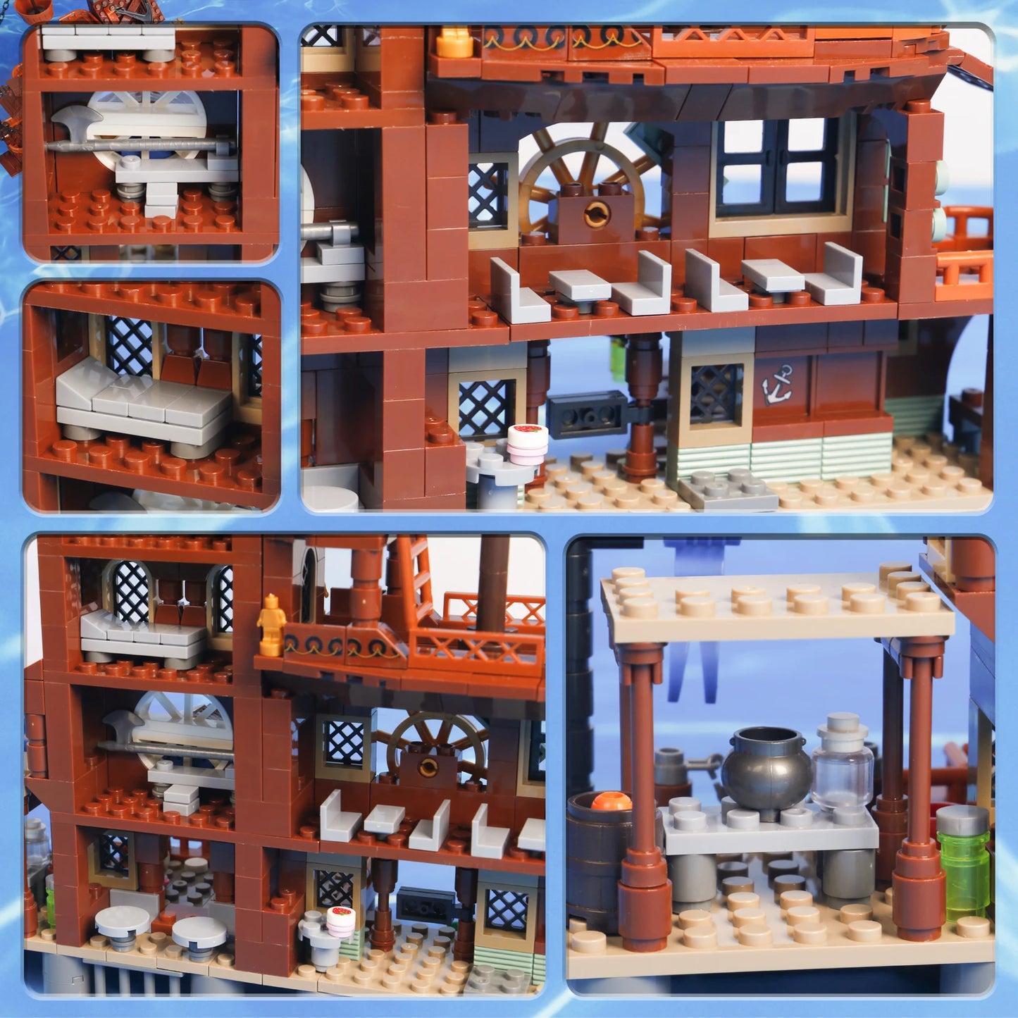 Bibilock Pirate Island Ship Building Blocks Set For Kids