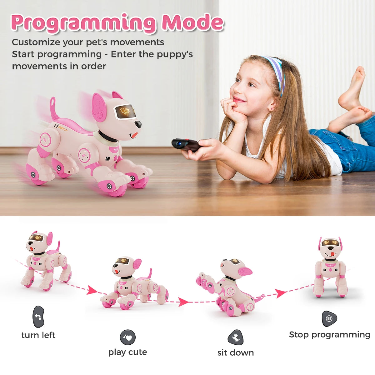 VATOS Robot Dog Toy Remote Control With Voice Commands