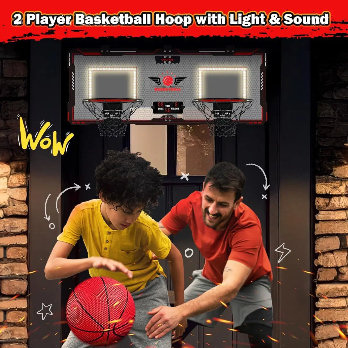 VATOS Electronic Basketball Hoop And Scoreboard Kids Gift