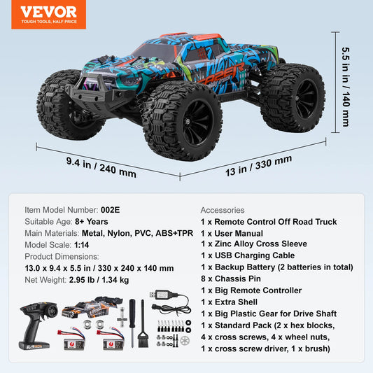 SucceBuy 4WD RC Car Off Road Truck With Adjustable Speed
