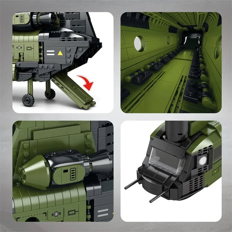 Amazingbloksce CH47 Chinook Transport Plane Building Blocks