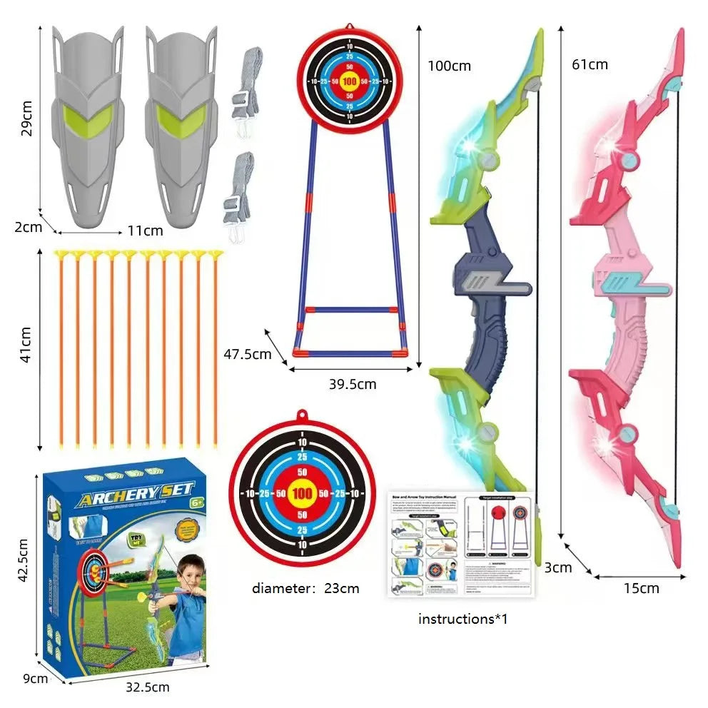 CONUSEACN Light Up Bow And Arrow Set Outdoor Standing Target
