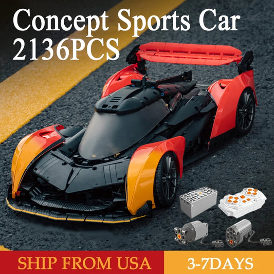 Concept Sports Car Building Blocks 2135 Piece Set Gifts