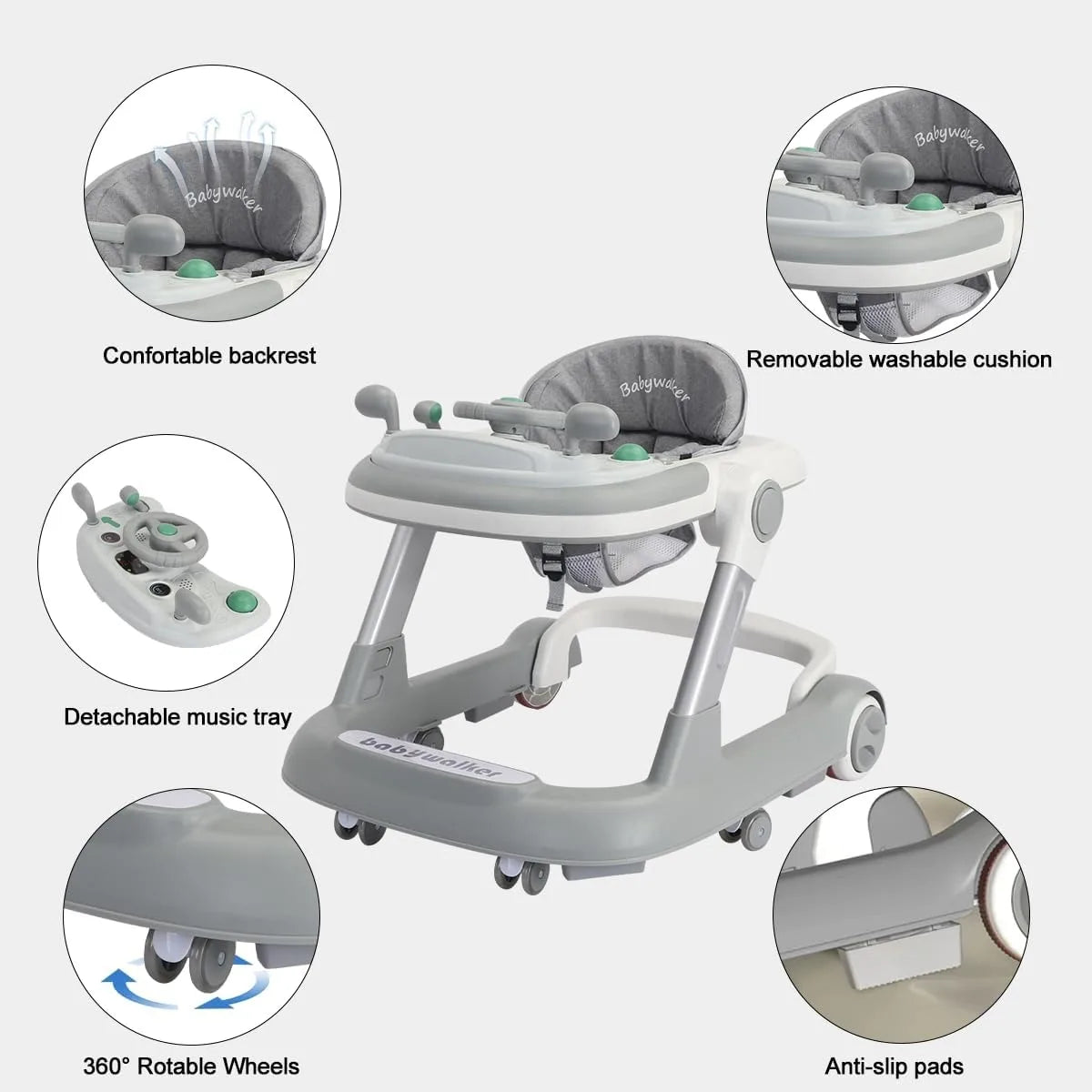 Ubravoo Two In One Baby Walker With Removable Tray Pro