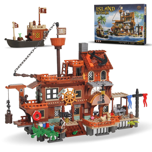 Bibilock Pirate Island Ship Building Blocks Set For Kids