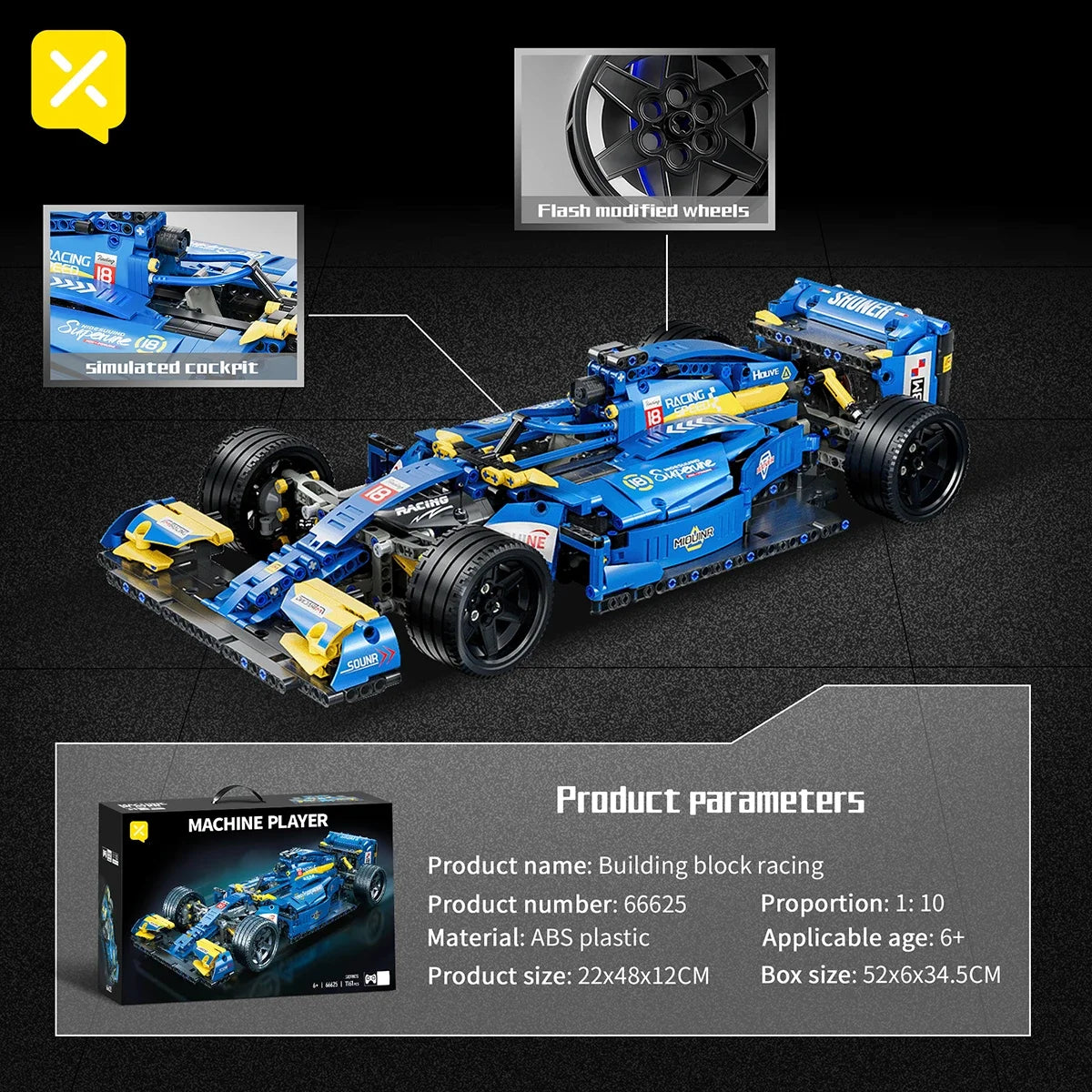 Kbox F1 Formula Racing Car Building Block Toy Desk Decor