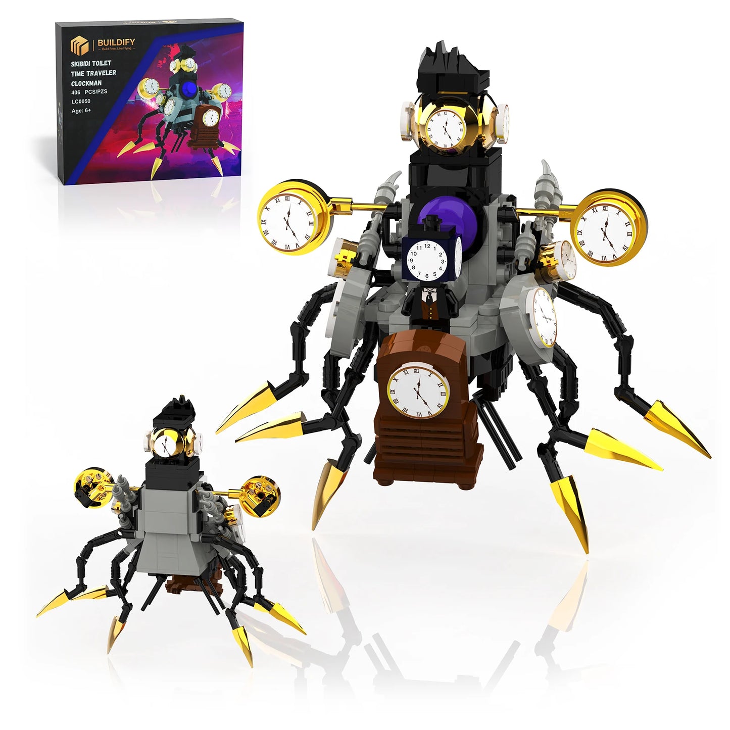 Tenhorses Time Traveler Clockman Building Set Skibidi
