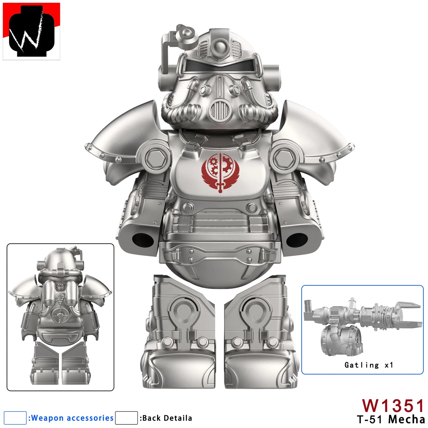 T 51 Mecha Power Armor Building Blocks Soldier Figures