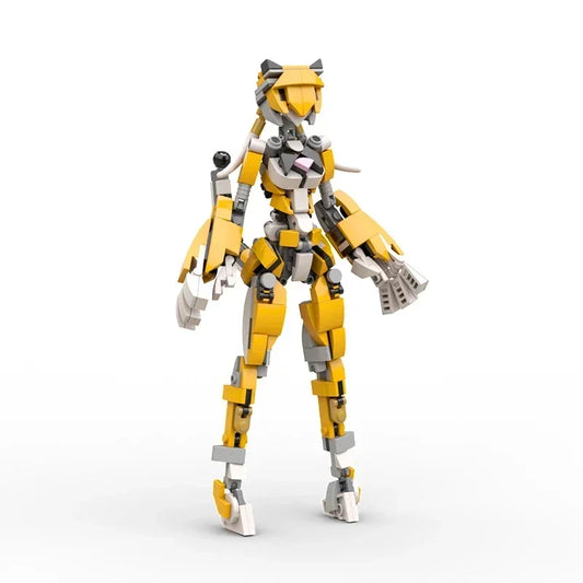 BuildMoc Tiger Girl Robot Moc Building Blocks Set For Kids