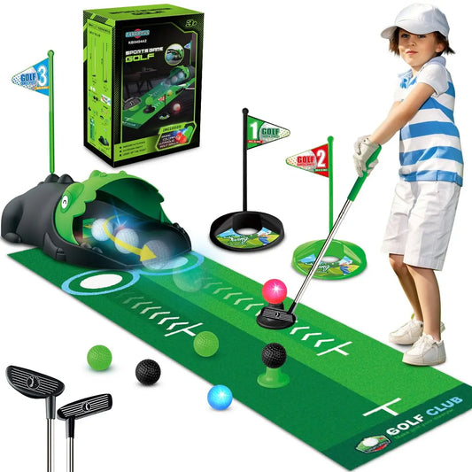 Terramus Kids Golf Club Set With LED Ball Returner