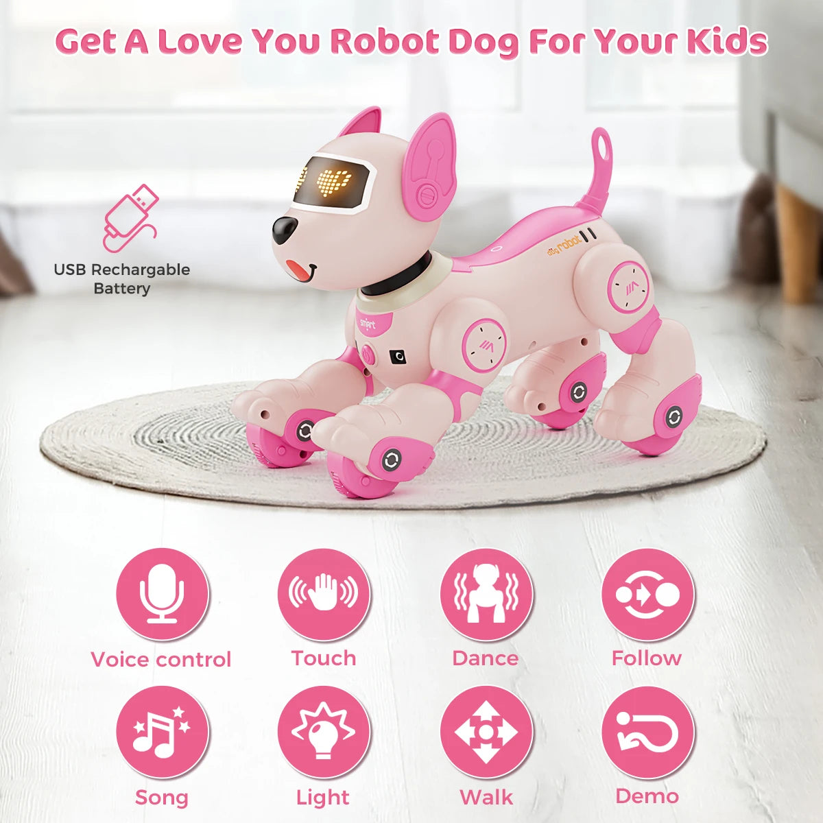 VATOS Robot Dog Toy Remote Control With Voice Commands