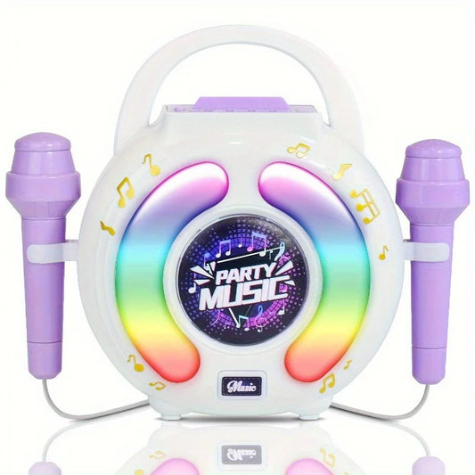 GGbell Karaoke Machine With 2 Microphones Portable Light