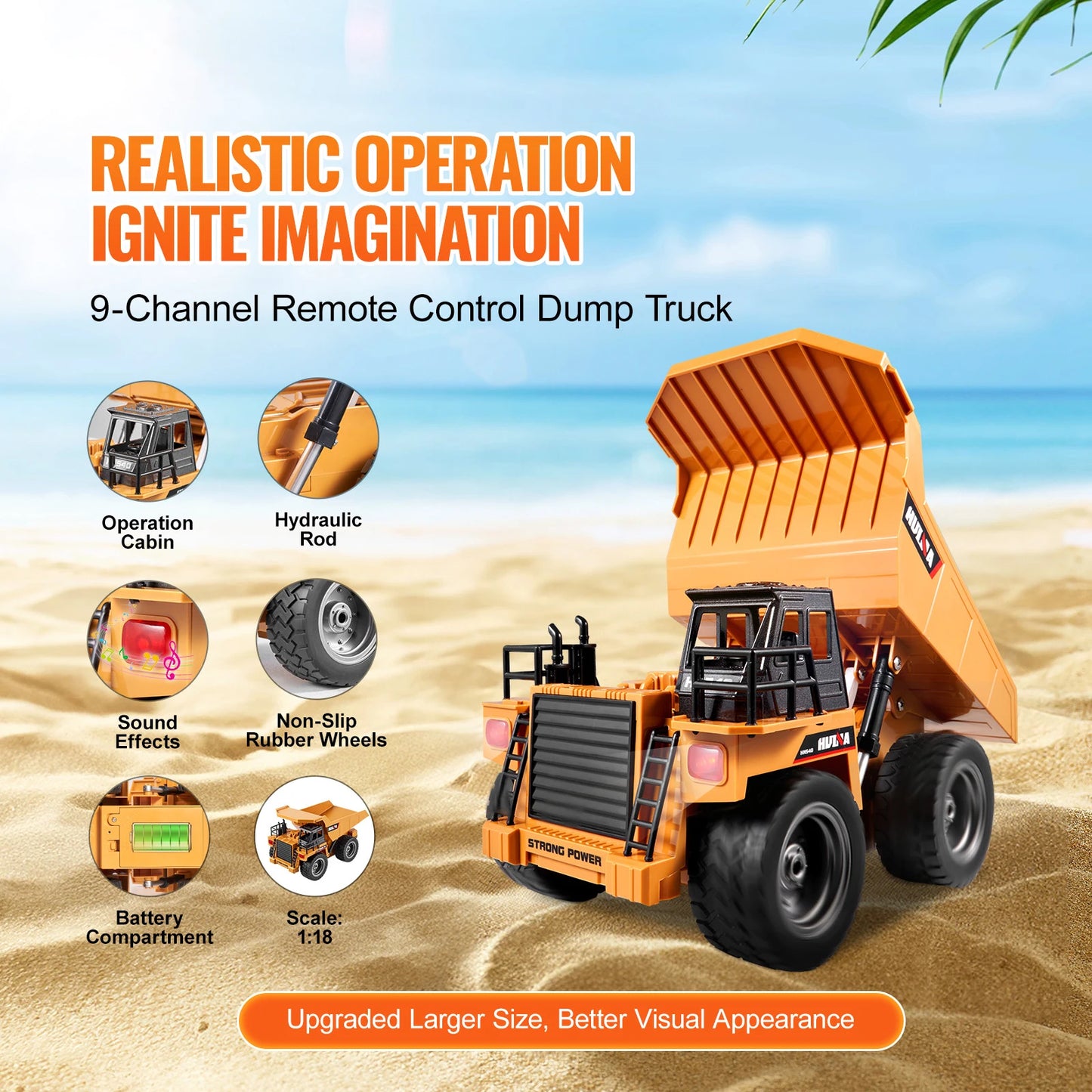 SucceBuy RC Dump Truck Remote Control Toy 9 Channel