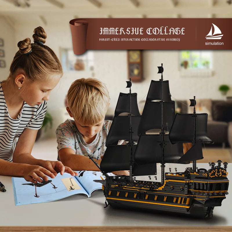 Mould King 13186 Pirate Ship Brick Set Building Blocks