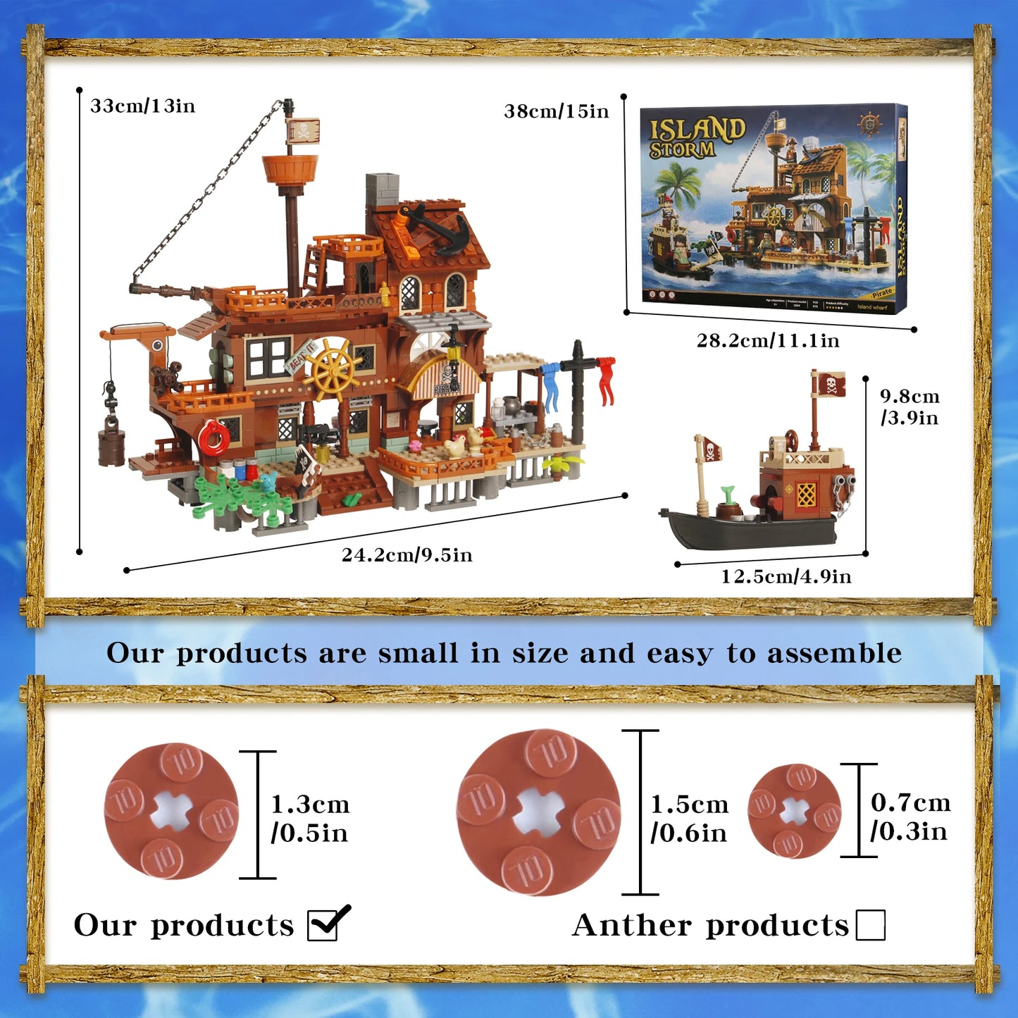 Bibilock Pirate Island Ship Building Blocks Set For Kids