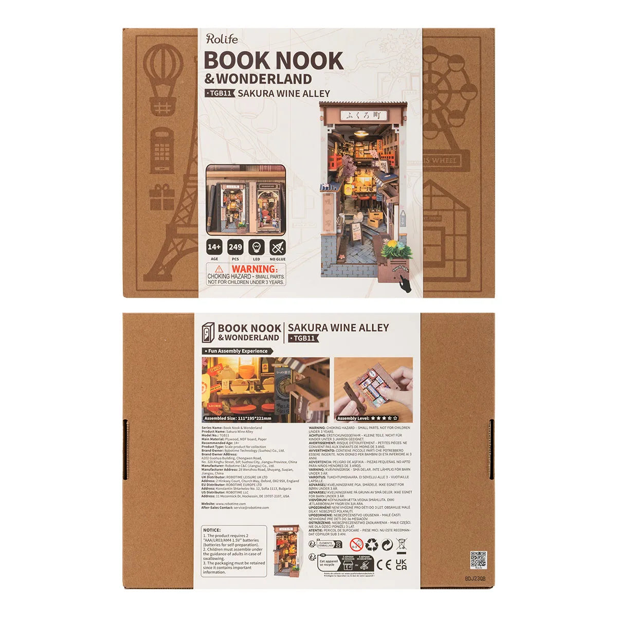 Robotime Sakura Wine Alley Japanese Style Book Nook Kit