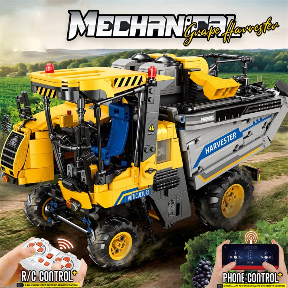 TENHORSE Grape Harvester Building Blocks Remote Control Toy