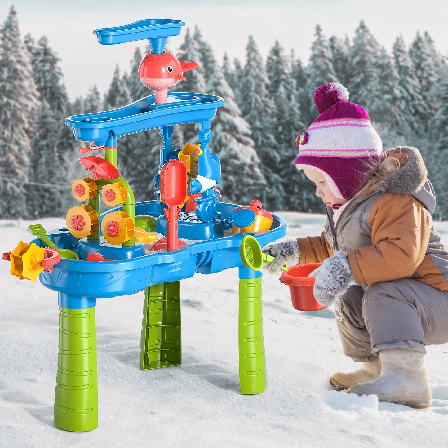 TEMICN Outdoor Sand And Water Toy With Funnel And Shovel