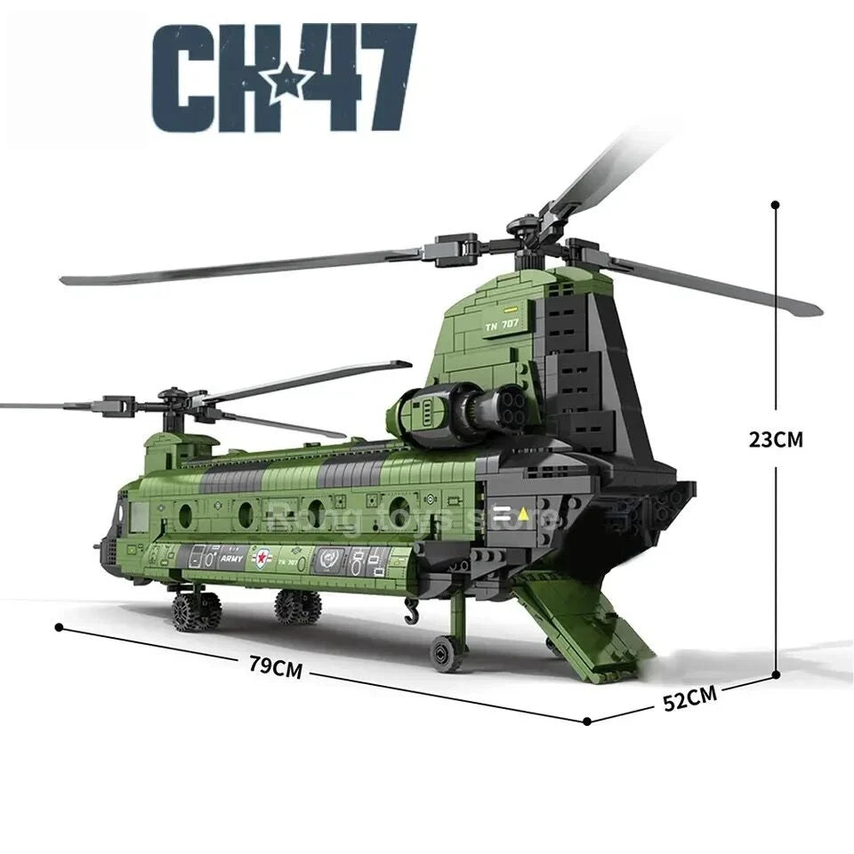Amazingbloksce CH47 Chinook Transport Plane Building Blocks