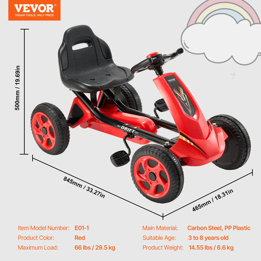 SucceBuy Kids Outdoor Off-Road Pedal Go Kart Ride On Car