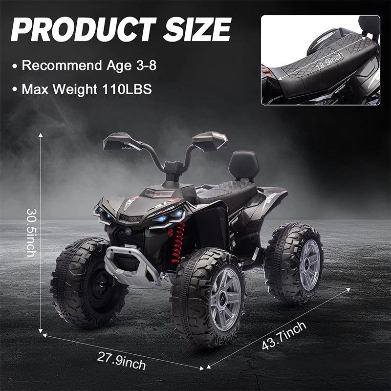 Mukidy 24V Kids Electric Vehicle Four Wheeler Ride Toy Car