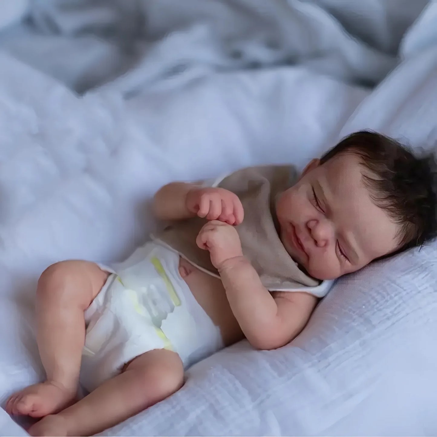 Risbecko Reborn Baby Doll Handmade Painted Preemie Toy
