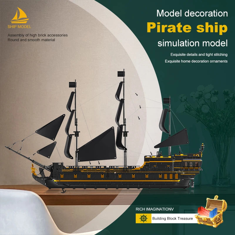 Mould King 13186 Pirate Ship Brick Set Building Blocks