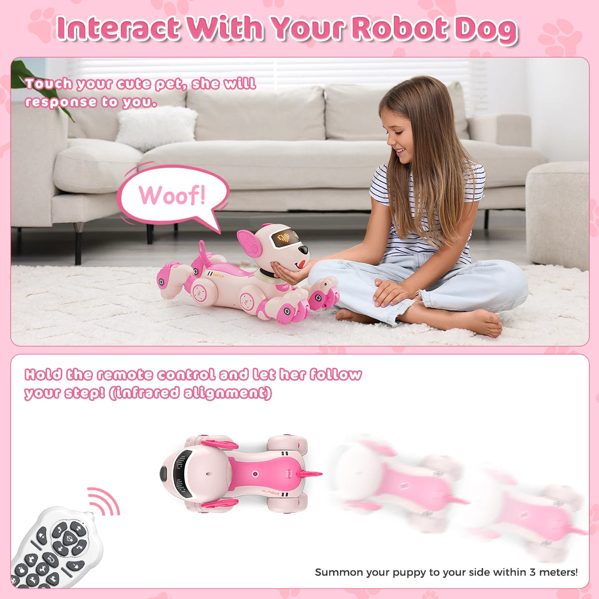 VATOS Robot Dog Toy Remote Control With Voice Commands