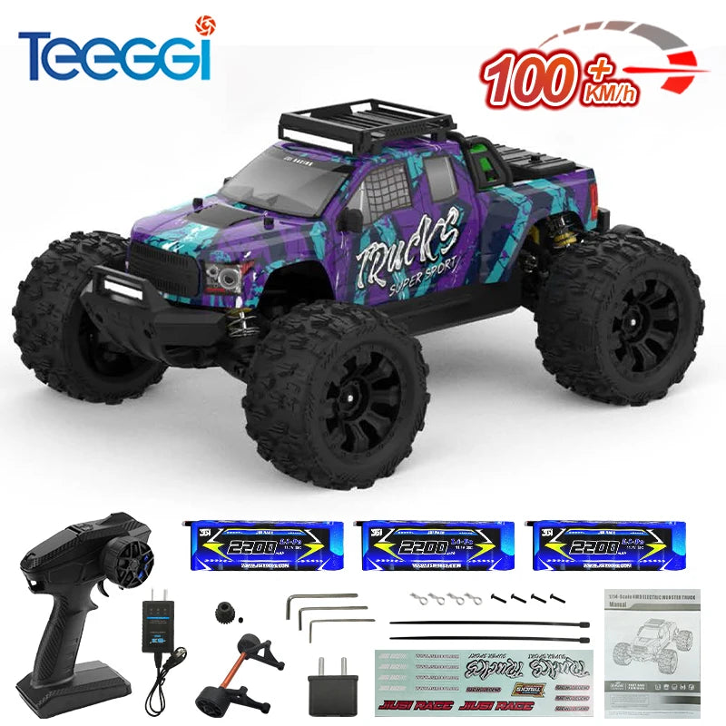 Teeggi High Speed RC Car 4WD Brushless 3S Offroad Truck