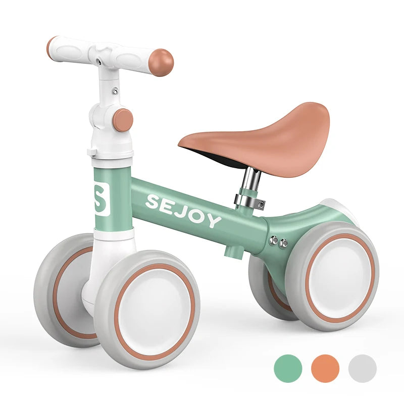 Sejoy Toddler Balance Bike Four Wheel Ride On Toy Deluxe