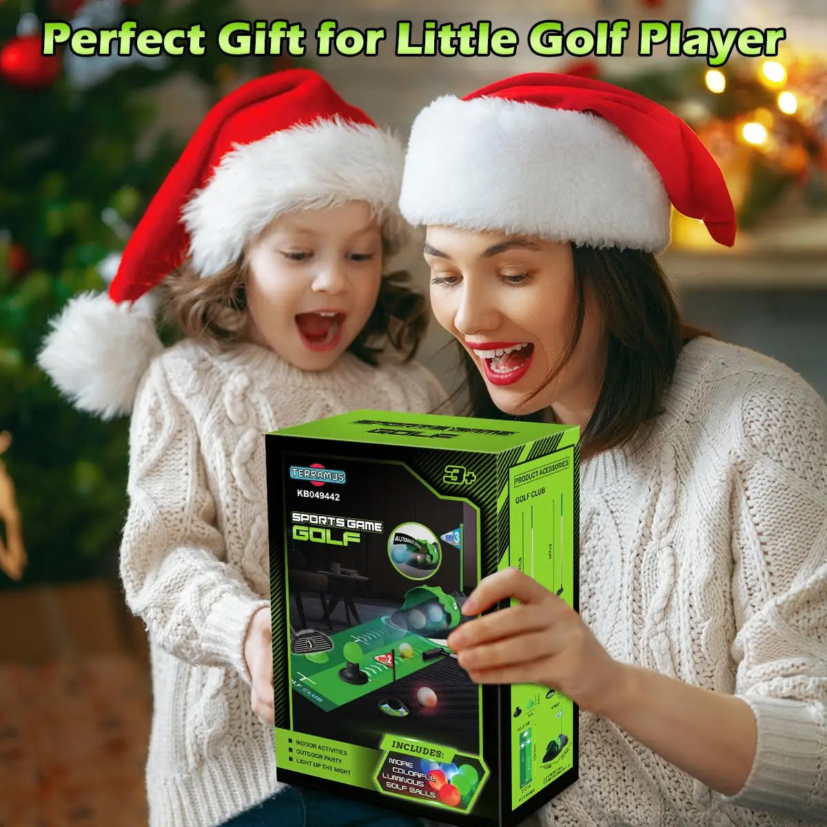 Terramus Kids Golf Club Set With LED Ball Returner