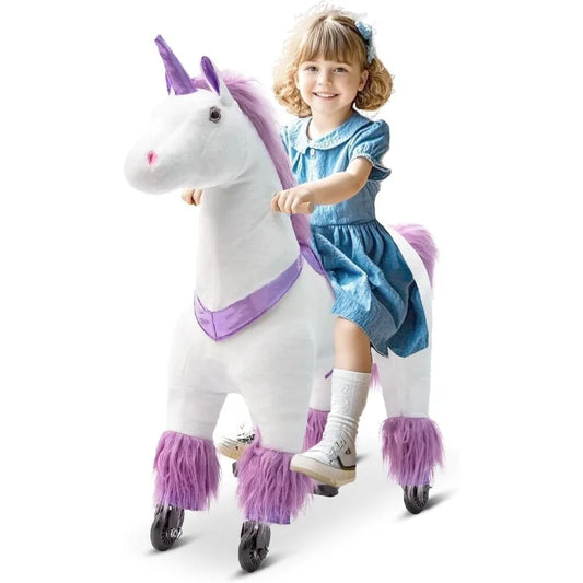 Electronic Ride On Unicorn Toy For Kids No Battery Required