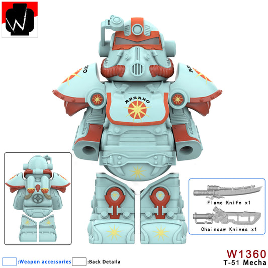 T 51 Mecha Power Armor Building Blocks Soldier Figures